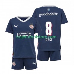 Camiseta 2ª PSV Eindhoven Sergino Dest 8 Niño 2025-2026 Manga Corta