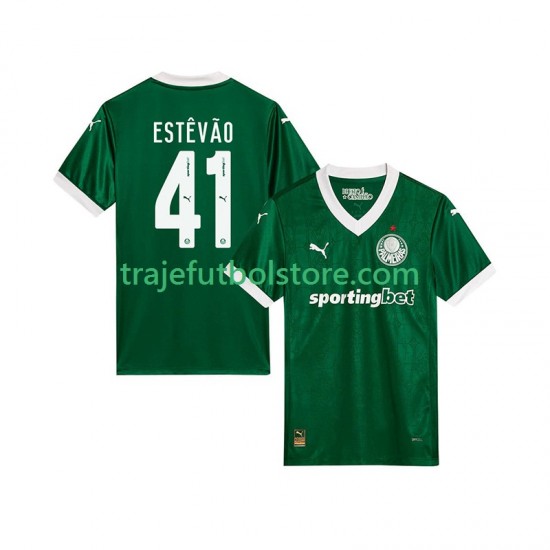 Camiseta 1ª Palmeiras Estevao 41 Hombre 2025-2026 Manga Corta