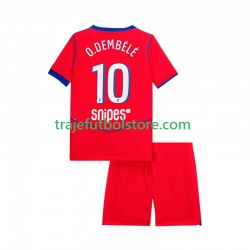 Camiseta 3ª Paris Saint-Germain Ousmane Dembele 10 Niño 2025-2026 Manga Corta