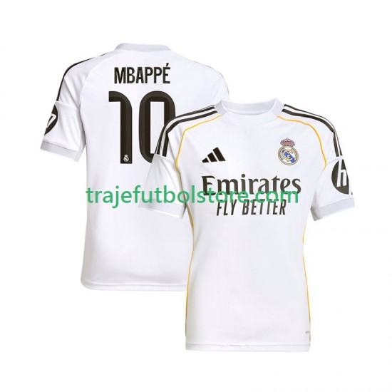 Camiseta 1ª Real Madrid Mbappé Kylian 10 Hombre 2025-2026 Manga Corta