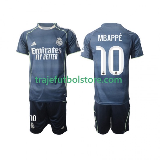 Camiseta 2ª Real Madrid Mbappé Kylian 10 Niño 2025-2026 Manga Corta