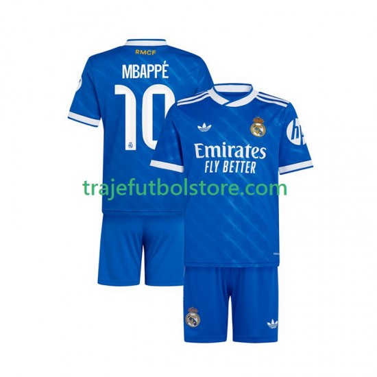 Camiseta 3ª Real Madrid Mbappé Kylian 10 Niño 2025-2026 Manga Corta