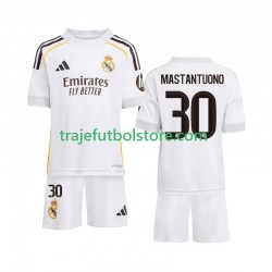 Camiseta 1ª Real Madrid Mastantuono 30 Niño 2025-2026 Manga Corta
