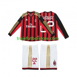 Camiseta 1ª AC Milan Kaka 22 2013 2014 Retro Niño ML Camiseta 1ª AC Milan Kaka 22 2013 2014 Retro Niño ML