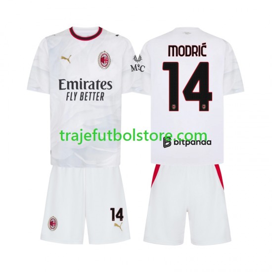 Camiseta 2ª AC Milan Modrić Luka 14 Niño 2026-2027 Manga Corta