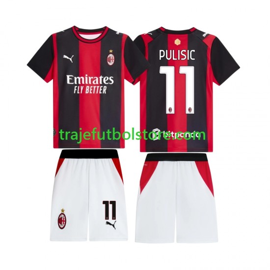 Camiseta 1ª AC Milan Pulisic 11 Niño 2026-2027 Manga Corta