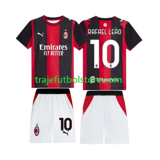 Camiseta 1ª AC Milan Rafael Leao 10 Niño 2026-2027 Manga Corta