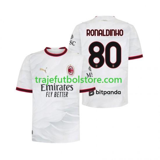 Camiseta 2ª AC Milan Ronaldinho 80 Hombre 2026-2027 Manga Corta