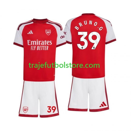 Camiseta 1ª Arsenal Bruno Guimaraes 39 Niño 2026-2027 Manga Corta