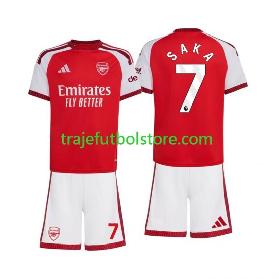 Camiseta 1ª Arsenal Bukayo Saka 7 Niño 2026-2027 Manga Corta
