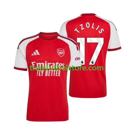 Camiseta 1ª Arsenal Christos Tzolis 17 Hombre 2026-2027 Manga Corta