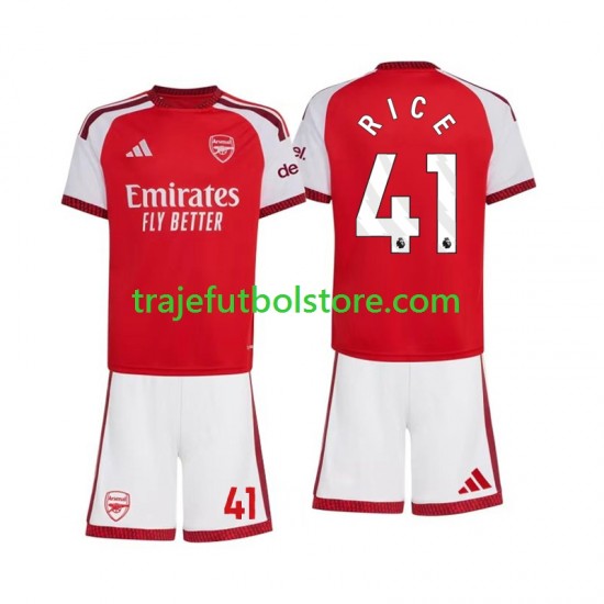 Camiseta 1ª Arsenal Declan Rice 41 Niño 2026-2027 Manga Corta