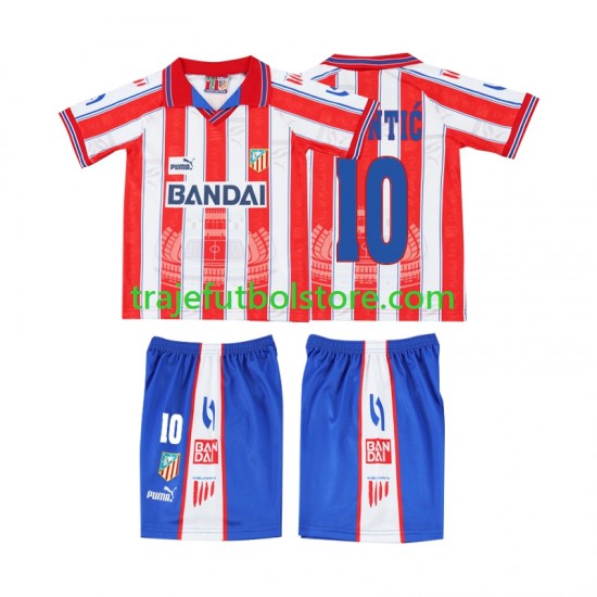 Camiseta 1ª Atlético Madrid PANTIC 10 1996 1997 Retro Niño Manga Corta