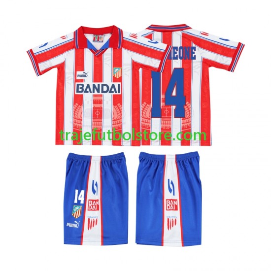 Camiseta 1ª Atlético Madrid SIMEONE 14 1996 1997 Retro Niño Manga Corta