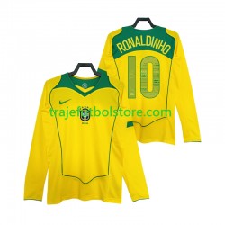 Camiseta 1ª Brasil RONALDINHO 10 Retro Hombre 2004 ML Camiseta 1ª Brasil RONALDINHO 10 Retro Hombre 2004 ML