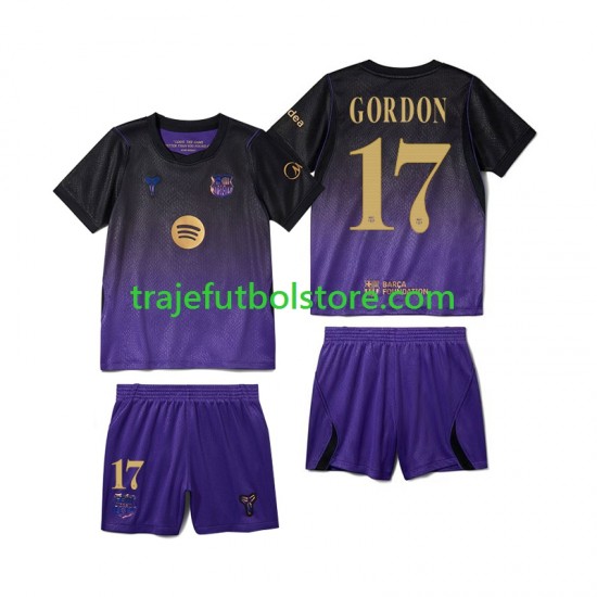 Camiseta 2ª FC Barcelona Anthony Gordon 17 Niño 2026-2027 Manga Corta