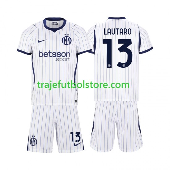 Camiseta 2ª Inter Milan Lautaro Martinez 13 Niño 2026-2027 Manga Corta