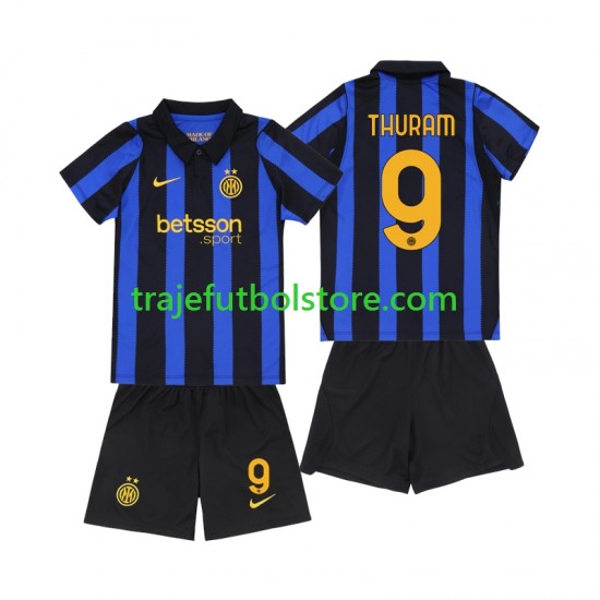Camiseta 1ª Inter Milan Marcus Thuram 9 Niño 2026-2027 Manga Corta
