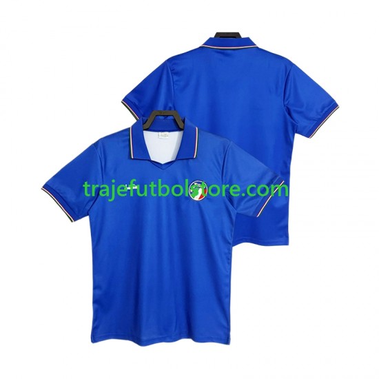 Camiseta 1ª Italia 1990 Retro Hombre Manga Corta