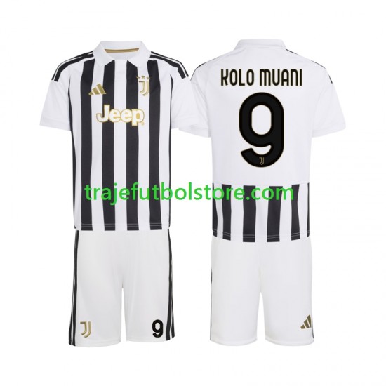 Camiseta 1ª Juventus Randal Kolo Muani 9 Niño 2026-2027 Manga Corta