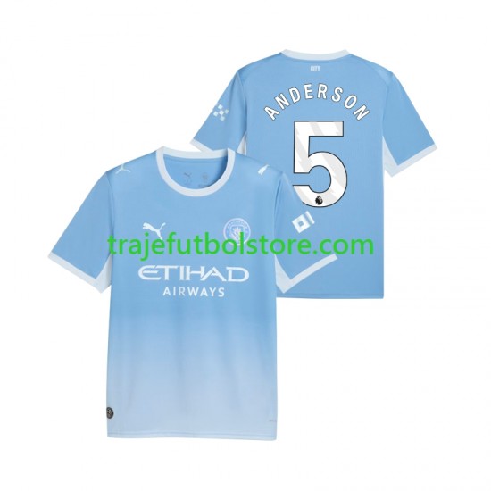 Camiseta 1ª Manchester City Elliot Anderson 5 Hombre 2026-2027 Manga Corta