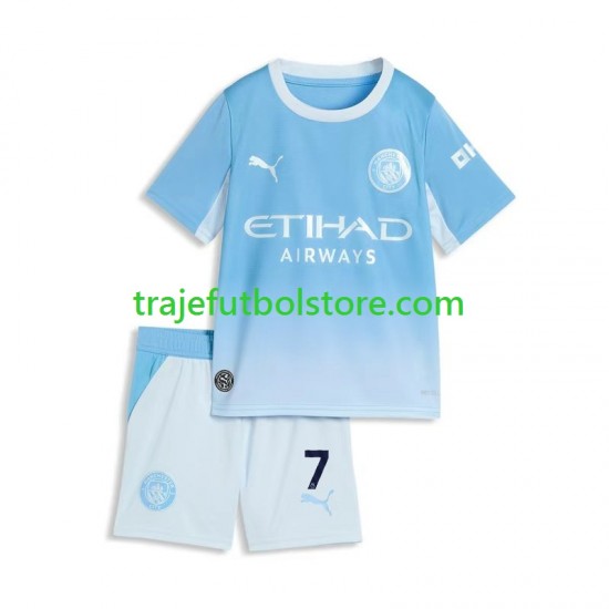 Camiseta 1ª Manchester City Omar Marmoush 7 Niño 2026-2027 Manga Corta