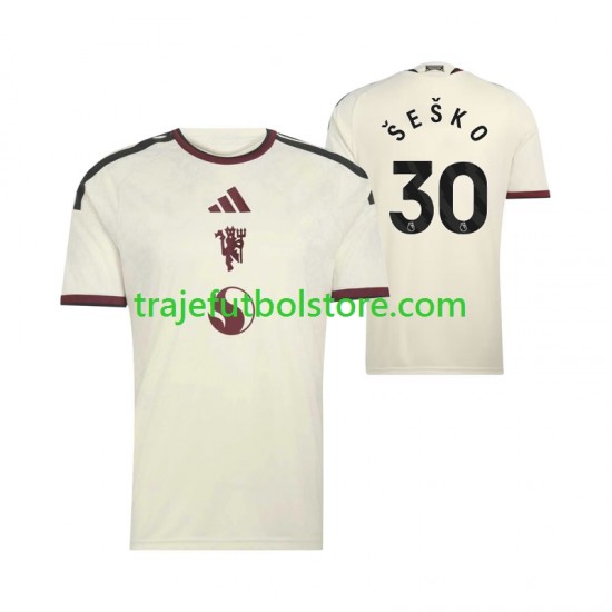 Camiseta 3ª Manchester United Benjamin Sesko 30 Hombre 2026-2027 Manga Corta