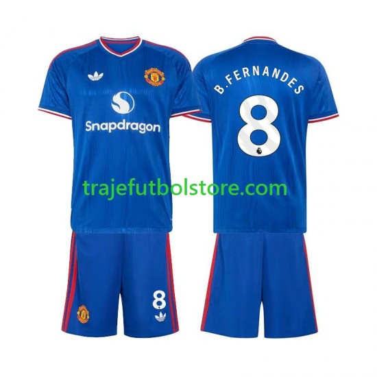 Camiseta 2ª Manchester United Bruno Fernandes 8 Niño 2026-2027 Manga Corta