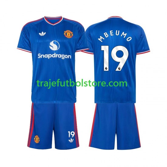 Camiseta 2ª Manchester United Bryan Mbeumo 19 Niño 2026-2027 Manga Corta