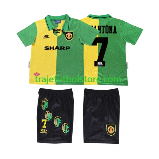 Camiseta 3ª Manchester United CANTONA 7 1992 Retro Niño 1994 Manga Corta