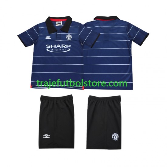 Camiseta 2ª Manchester United 2000 Retro Niño 1999 Manga Corta