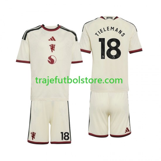 Camiseta 3ª Manchester United Youri Tielemans 18 Niño 2026-2027 Manga Corta