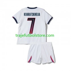 Camiseta 2ª Paris Saint-Germain Khvicha Kvaratskhelia 7 Niño 2026-2027 Manga Corta