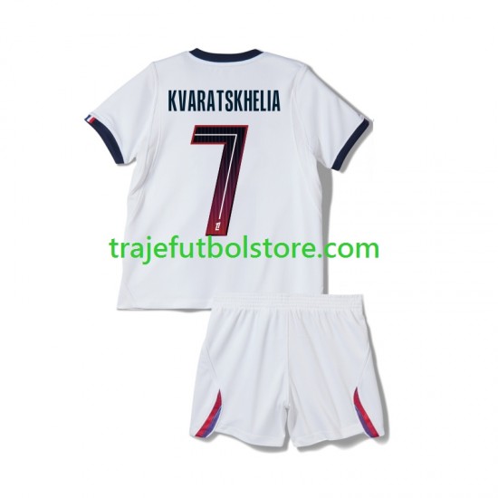 Camiseta 2ª Paris Saint-Germain Khvicha Kvaratskhelia 7 Niño 2026-2027 Manga Corta