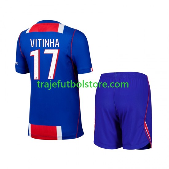 Camiseta 1ª Paris Saint-Germain Vitinha 17 Niño 2026-2027 Manga Corta