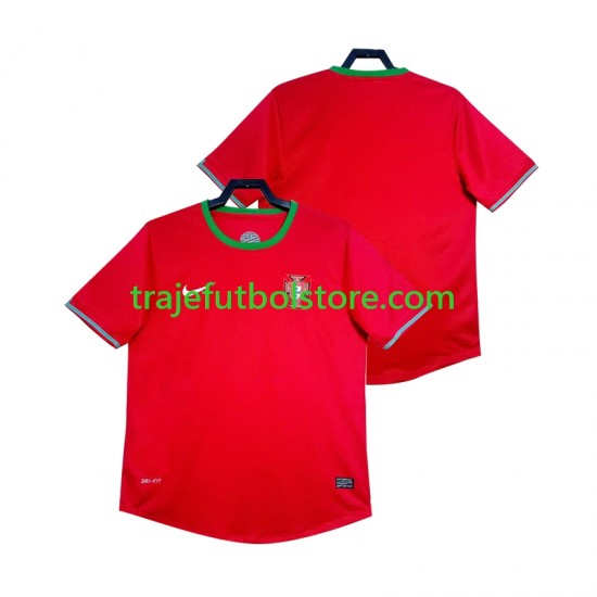 Camiseta 1ª Portugal 2012 Retro Hombre Manga Corta