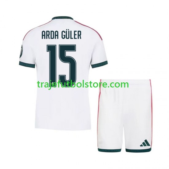 Camiseta 1ª Real Madrid Arda Guler 15 Niño 2026-2027 Manga Corta