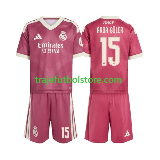 Camiseta 3ª Real Madrid Arda Guler 15 Niño 2026-2027 Manga Corta