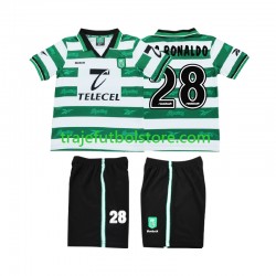 Camiseta 1ª Sporting CP Cristiano Ronaldo 28 2000 Retro Niño 1999 Manga Corta