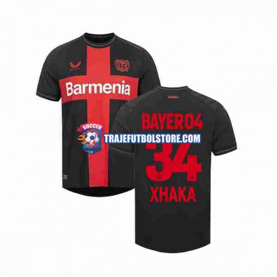 Camiseta 1ª Bayer 04 Leverkusen Granit Xhaka 34 Hombre 2023-2024 Manga Corta