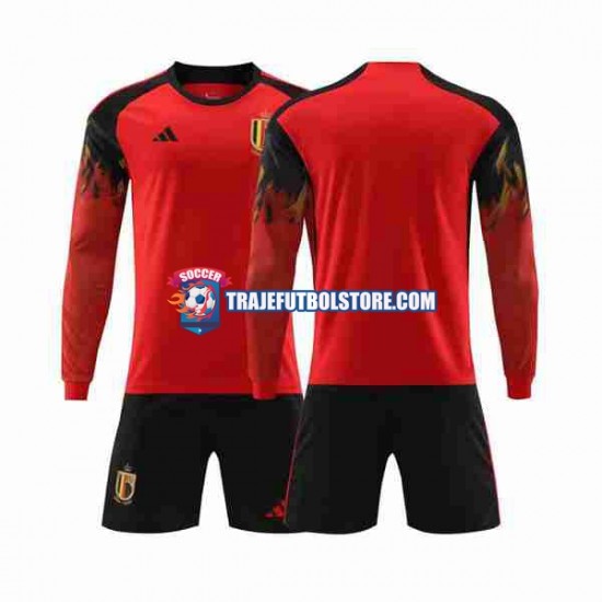 Camiseta 1ª Bélgica Niño Copa Mundial 2022 ML