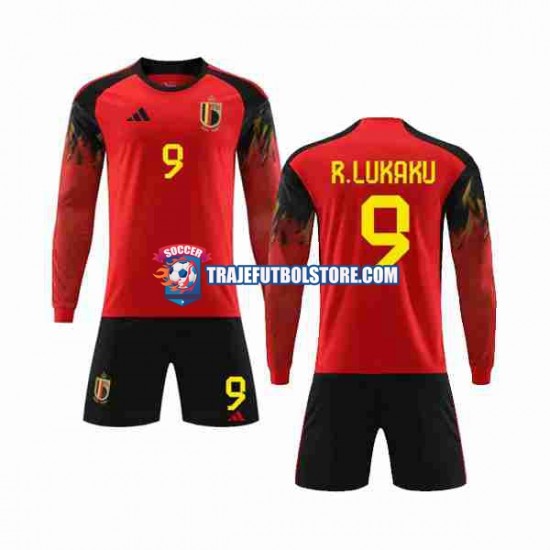 Camiseta 1ª Bélgica R.LUKAKU 9 Niño Copa Mundial 2022 ML