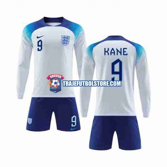 Camiseta 1ª Inglaterra Kane 9 Niño Copa Mundial 2022 ML