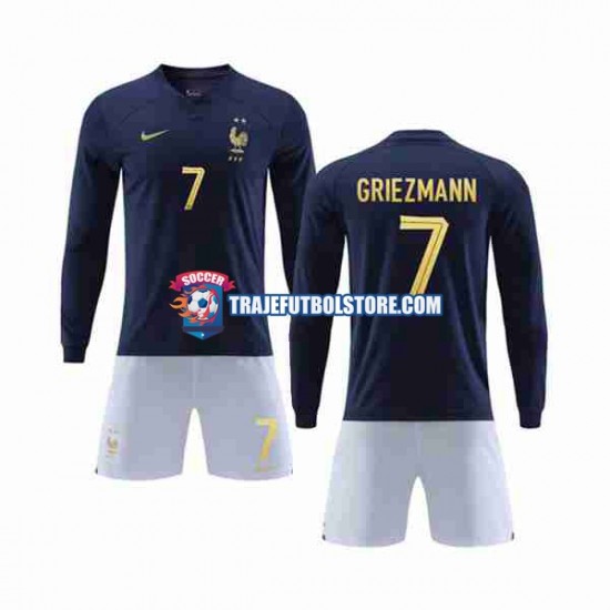 Camiseta 1ª Francia Griezmann 7 Niño Copa Mundial 2022 ML
