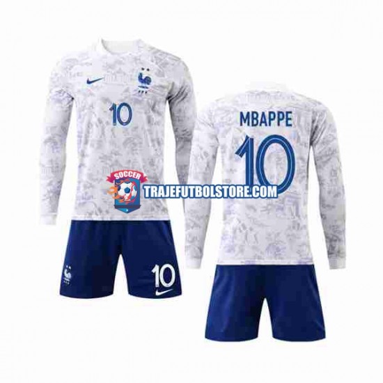 Camiseta 2ª Francia Mbappé 10 Niño Copa Mundial 2022 ML