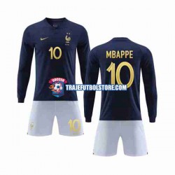 Camiseta 1ª Francia Mbappé 10 Niño Copa Mundial 2022 ML