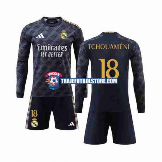 Camiseta 2ª Real Madrid Aurelien Tchouameni 18 Niño 2023-2024 ML