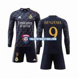Camiseta 2ª Real Madrid Benzema 9 Niño 2023-2024 ML