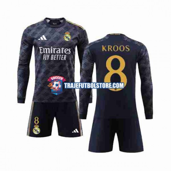 Camiseta 2ª Real Madrid Kroos 8 Niño 2023-2024 ML