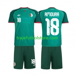 Camiseta 2ª Argelia Mohamed Amoura 18 Niño 2026 Manga Corta